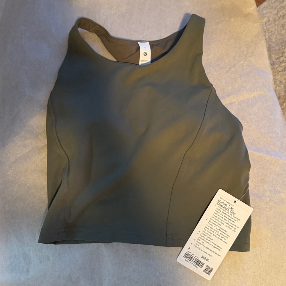lululemon athletica Wunder Train Racerback Tank Olive Bay Leaf BALF NWT